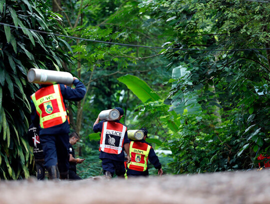 Rescue operation continues for Thai soccer team trapped in cave, Chiang Rai, Thailand - 03 Jul 2018