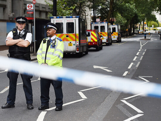 Car crashes into security barriers outside Houses of Parliament in London, United Kingdom - 14 Aug 2018