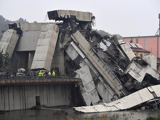 Bridge collapses on Genoa highway, Genoa, Italy - 14 Aug 2018