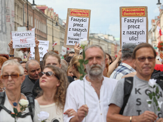 Citizens of Poland try to block nationalist 1920 Polish Victory March, Warsaw - 15 Aug 2018