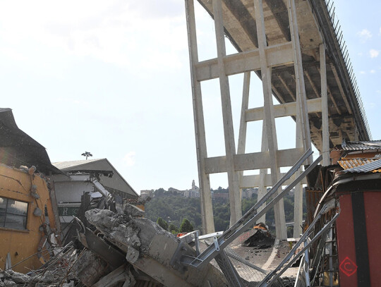 Genoa Morandi bridge collapse aftermath, Italy - 19 Aug 2018