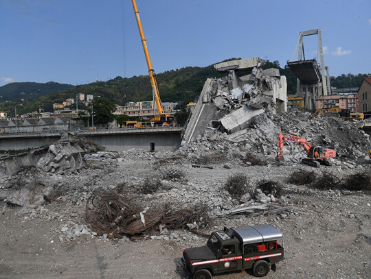 Genoa Morandi bridge collapse aftermath, Italy - 19 Aug 2018