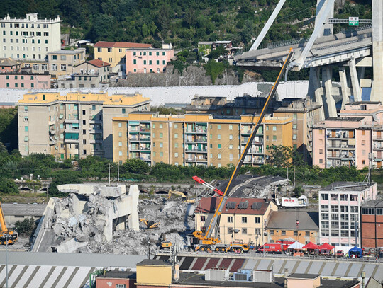 Genoa Morandi bridge collapse aftermath, Italy - 19 Aug 2018