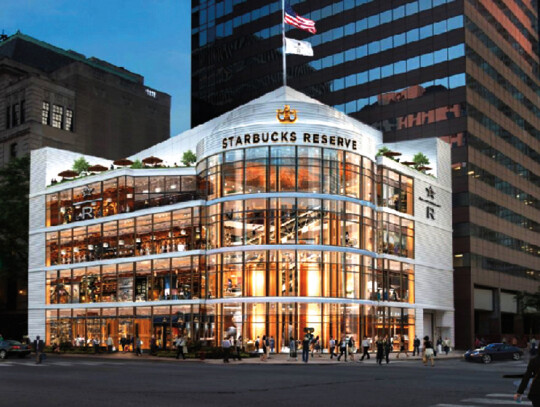 Największy Starbucks w Chicago na Magnificent Mile fot.Starbucks Największy Starbucks w Chicago na Magnificent Mile fot.Starbucks