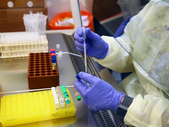 Microbiology Laboratory of the University Hospital in Lausanne, Switzerland - 23 Mar 2020