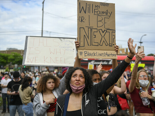 Police abuse protest in wake of George Floyd death in Minneapolis, USA - 27 May 2020