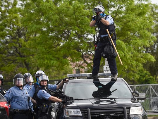 Police abuse protest in wake of George Floyd death in Minneapolis, USA - 27 May 2020