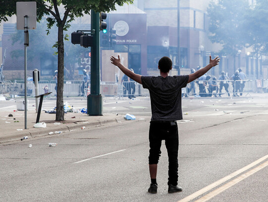 Police abuse protest in wake of George Floyd death in Minneapolis, USA - 27 May 2020