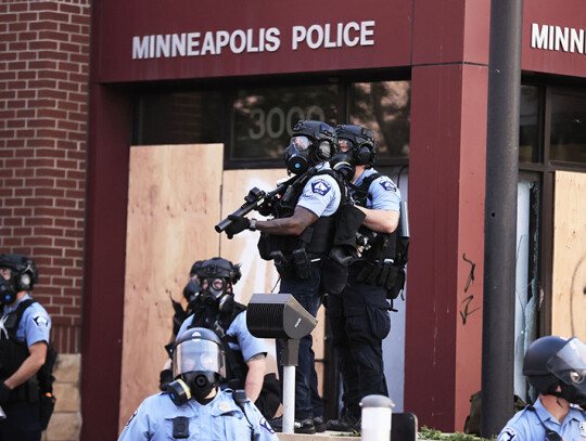 Police abuse protest in wake of George Floyd death in Minneapolis, USA - 27 May 2020