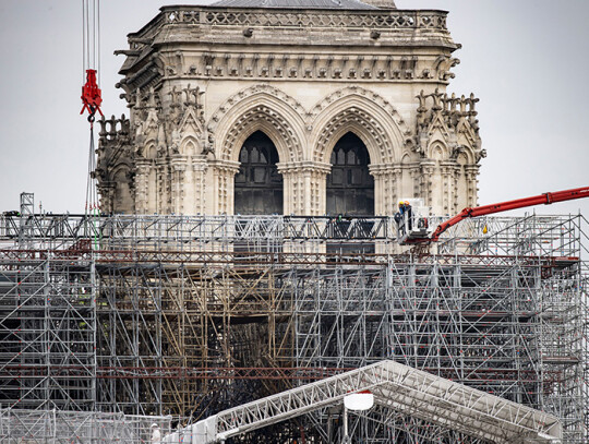 Notre Dame Cathedral  workers begin dismantling of damaged scaffolding, Paris, France - 08 Jun 2020