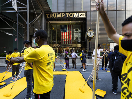 Black Lives Matter in Front of Trump Tower, New York, USA - 09 Jul 2020