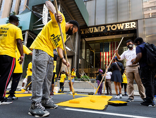 Black Lives Matter in Front of Trump Tower, New York, USA - 09 Jul 2020