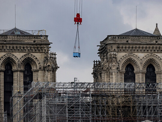 Notre Dame Cathedral  workers begin dismantling of damaged scaffolding, Paris, France - 08 Jun 2020