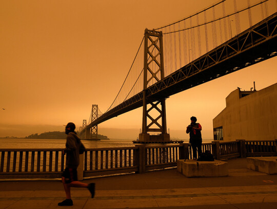 Wildfire smoke turns San Francisco Bay Area sky orange, USA - 09 Sep 2020