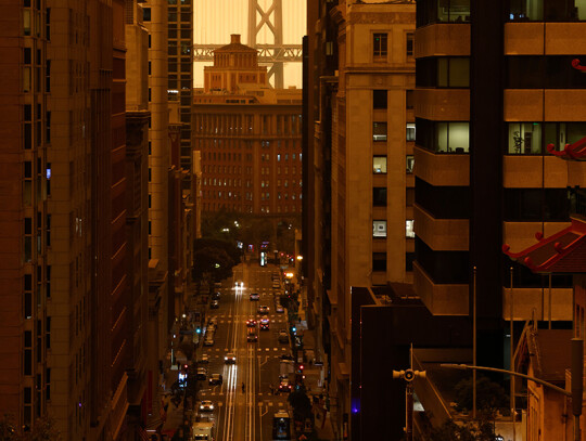 Wildfire smoke turns San Francisco Bay Area sky orange, USA - 09 Sep 2020