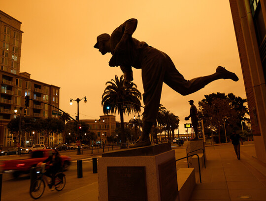 Wildfire smoke turns San Francisco Bay Area sky orange, USA - 09 Sep 2020