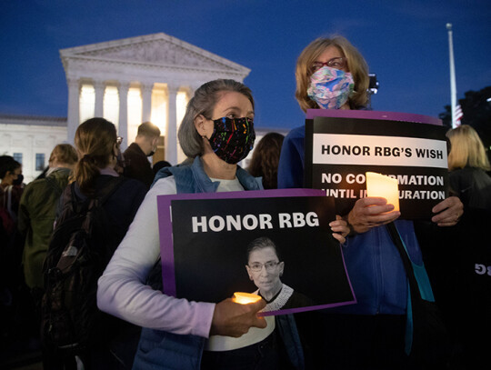 Reactions to the death of United States Supreme Court Justice Ruth Bader Ginsburg, Washington Dc, USA - 19 Sep 2020