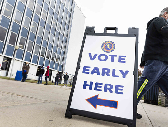 Early Voting in New York, Garden City, USA - 27 Oct 2020