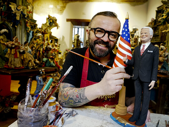 Naples artist creates figurine of Joe Biden after US presidential election, Italy - 19 Nov 2020