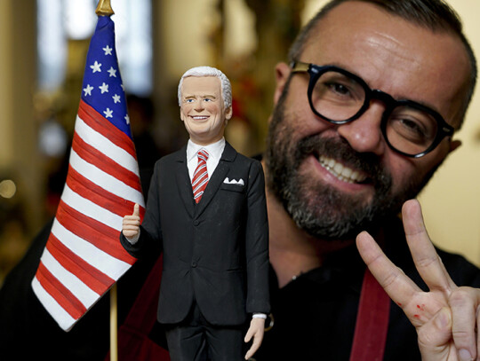 Naples artist creates figurine of Joe Biden after US presidential election, Italy - 19 Nov 2020