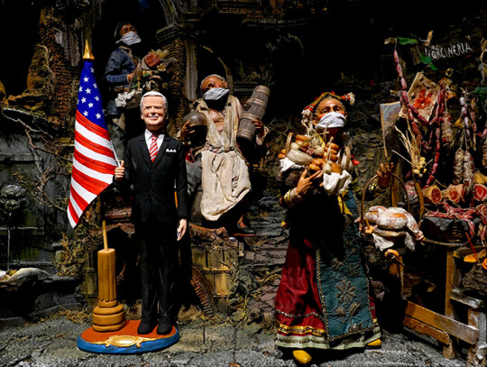 Naples artist creates figurine of Joe Biden after US presidential election, Italy - 19 Nov 2020