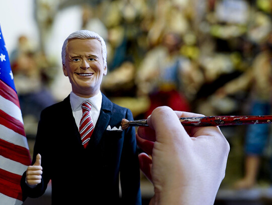 Naples artist creates figurine of Joe Biden after US presidential election, Italy - 19 Nov 2020