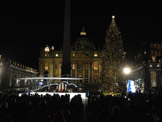 Christmas tree lighting and inauguration Nativity scene in St Peter's Square, Vatican City, Vatican City State Holy See - 11 Dec 2020