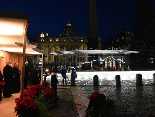 Christmas tree lighting and inauguration Nativity scene in St Peter's Square, Vatican City, Vatican City State Holy See - 11 Dec 2020