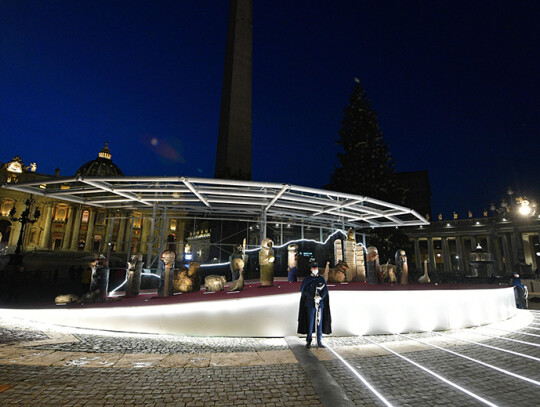 Christmas tree lighting and inauguration Nativity scene in St Peter's Square, Vatican City, Vatican City State Holy See - 11 Dec 2020