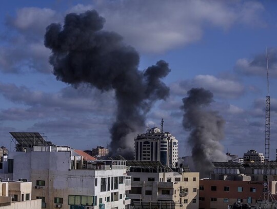 Destruction in Gaza after Israeli airstrikes - 17 May 2021