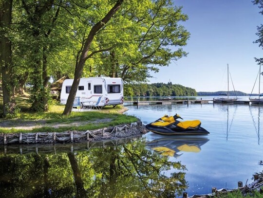 Vacations in Poland - Summer view on a bay of the Drawsko lake