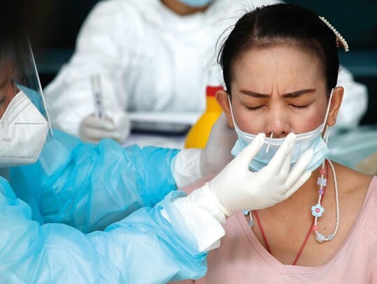 Mass free COVID-19 testing for at-risk people in a bid to curb the third wave of pandemic, Bangkok, Thailand - 17 Apr 2021