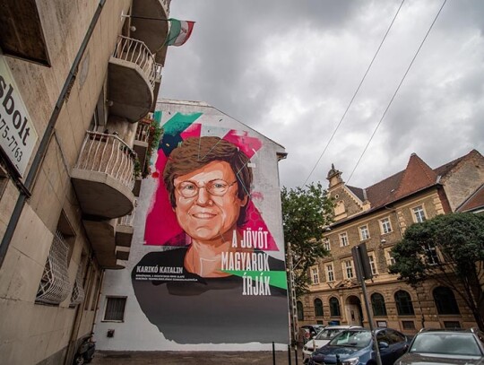 Mural showing Hungarian biochemist Katalin Kariko, Budapest, Hungary - 31 Aug 2021