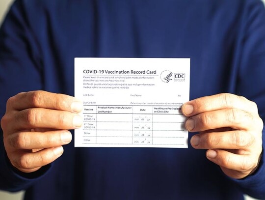 Vaccination record card. Vaccination form during the coronavirus Vaccination record card. Vaccination form during the coronavirus