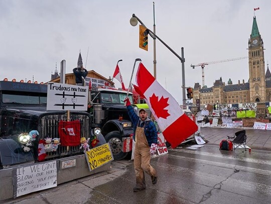 Truckers protest in Ottawa, Canada - 10 Feb 2022