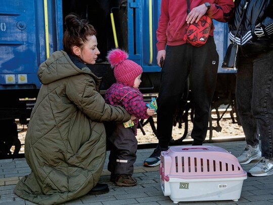 Ukrainians traveling to Warsaw stop at Dorohusk border crossing, Poland - 28 Feb 2022
