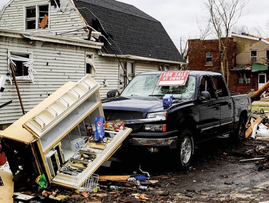 Tornados damage homes in Illinois, Naplate, USA - 01 Mar 2017