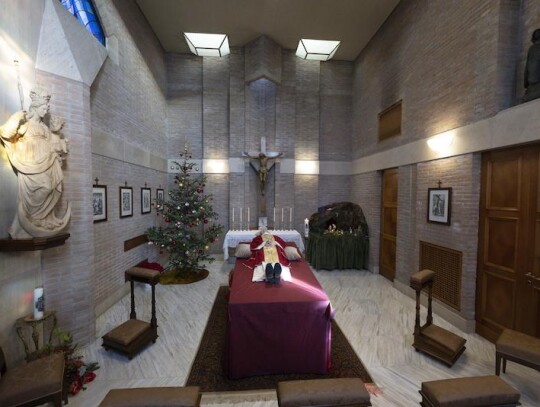 The corpse of Pope Emeritus Benedict XVI exhibited in the chapel of the Mater Ecclesiae monastery, Vatican City, Vatican City State Holy See - 01 Jan 2023