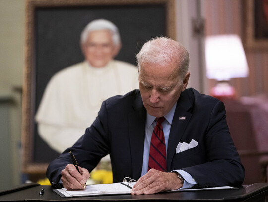 US President Biden Signs Condolence Book for Pope Emeritus Benedict XVI, Washington, USA - 05 Jan 2023