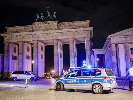 Car crashes into Brandenburg Gate in Berlin, Germany - 16 Jan 2023