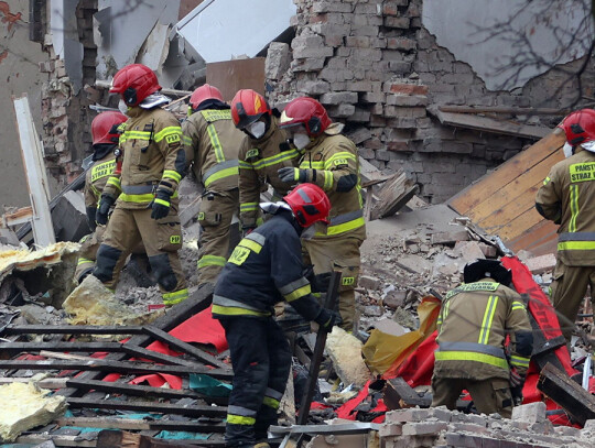 Three-story apartment building collapses after gas explosion in Katowice, Poland - 27 Jan 2023