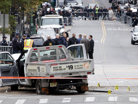 Police continue investigating terror attack site in New York City, USA - 01 Nov 2017