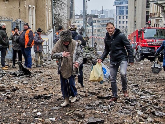 Four people injured after missile strike hit Kharkiv, northeastern Ukraine - 05 Feb 2023