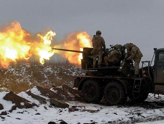 Ukrainian artillery near Bakhmut, eastern Ukraine - 04 Feb 2023