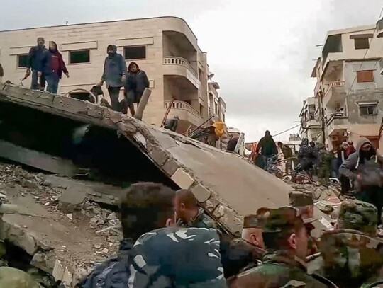 Rescue search for survivors continues after major earthquake hits Turkey and Syria, Latakia - 07 Feb 2023