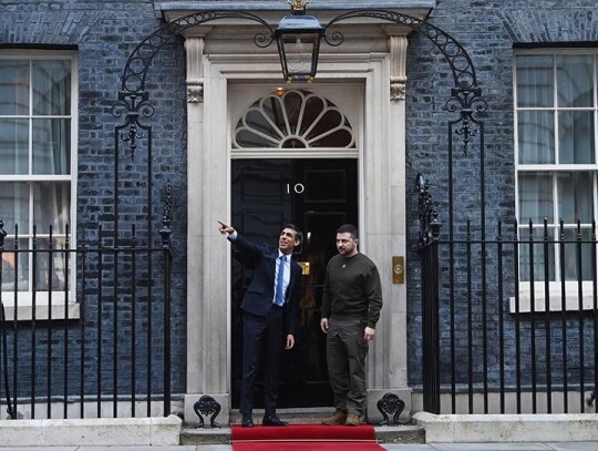 British Prime Minister Rishi Sunak welcomes Ukraine President Volodymyr Zelensky to London, United Kingdom - 08 Feb 2023