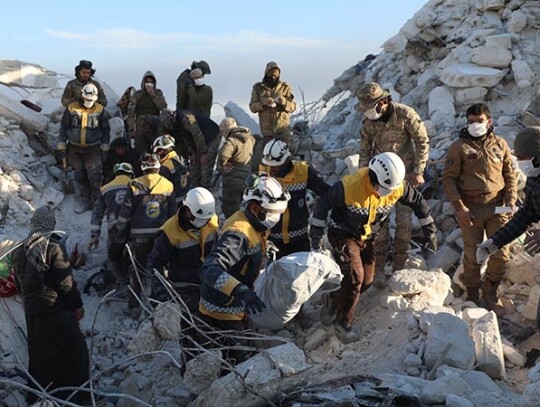 Rescuers search for survivors after major earthquake in Idlib, Syria - 08 Feb 2023