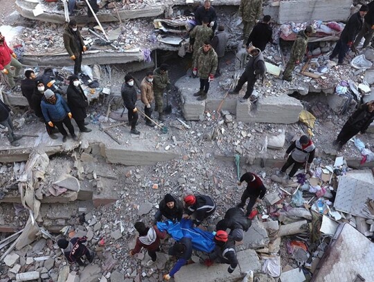 Teams rescue people from rubbles of collapsed buildings in Kahramanmaras, Turkey - 09 Feb 2023