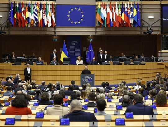 Ukraine's President Zelensky to address the European Parliament in Brussels, Belgium - 09 Feb 2023