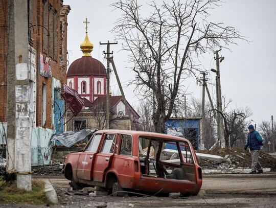 Civilian people life in fronline town Bakmut, Bakhmut, Ukraine - 21 Jan 2023